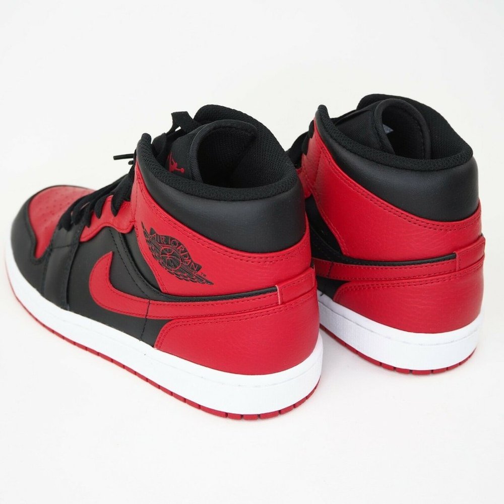 NIKE Air Jordan 1 Mid Banned 2020 Mens Shoes Red - Picture 10 of 12